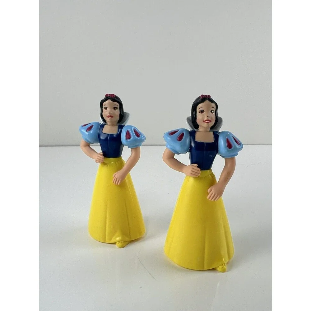 2 Disney Snow White 3.5” Plastic PVC Figurine Cake Topper Action Figure Toy Gift